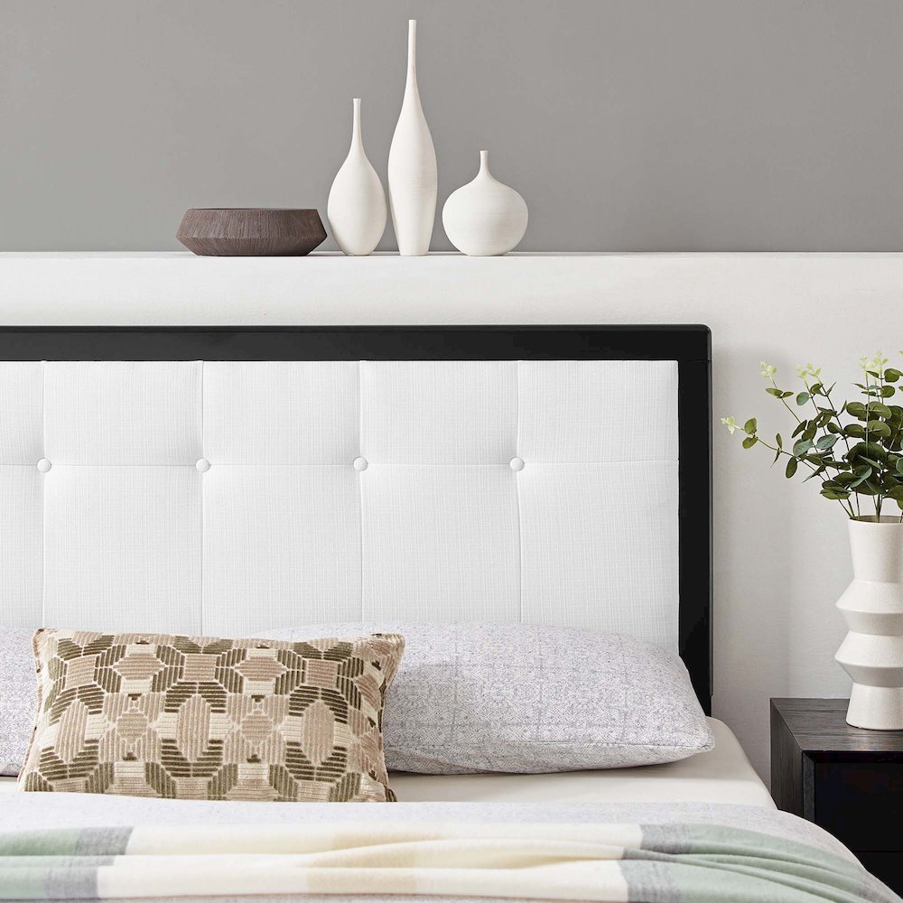 Draper Tufted Fabric and Wood King Headboard