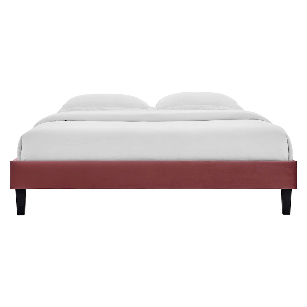Reign Performance Velvet Queen Platform Bed Frame