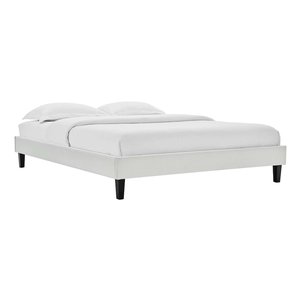 Reign Performance Velvet Queen Platform Bed Frame