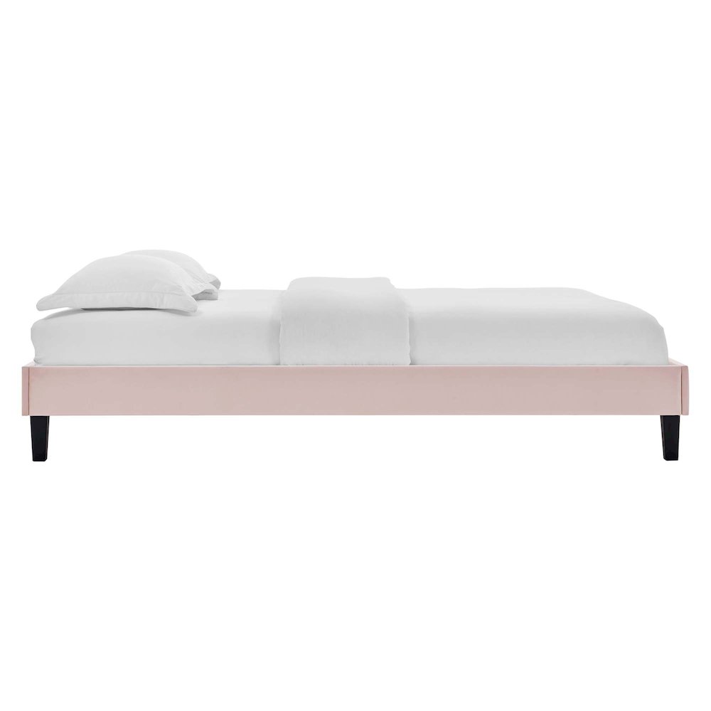 Reign Performance Velvet Queen Platform Bed Frame