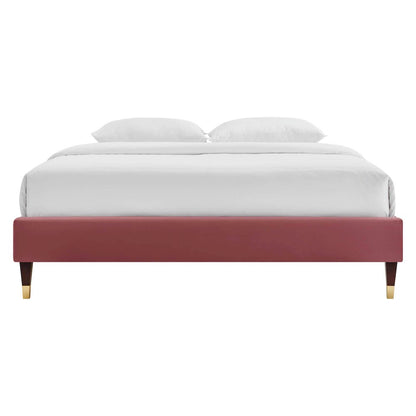 Harlow Performance Velvet Queen Platform Bed Frame