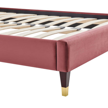 Harlow Performance Velvet Queen Platform Bed Frame