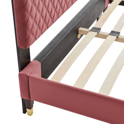 Harlow Performance Velvet Queen Platform Bed Frame