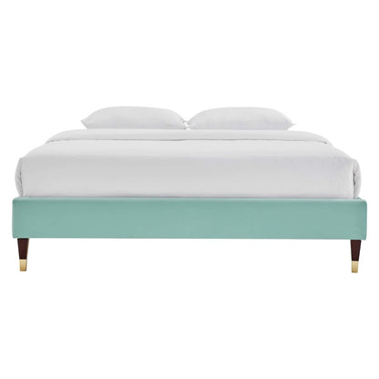 Harlow Performance Velvet Queen Platform Bed Frame
