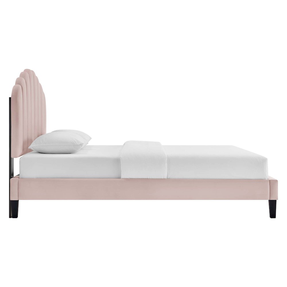 Daisy Performance Velvet Queen Platform Bed