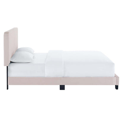 Celine Channel Tufted Performance Velvet Queen Platform Bed