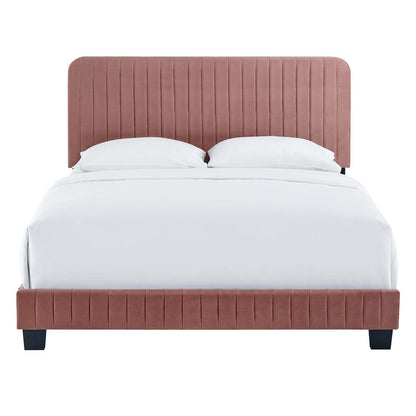 Celine Channel Tufted Performance Velvet Twin Platform Bed