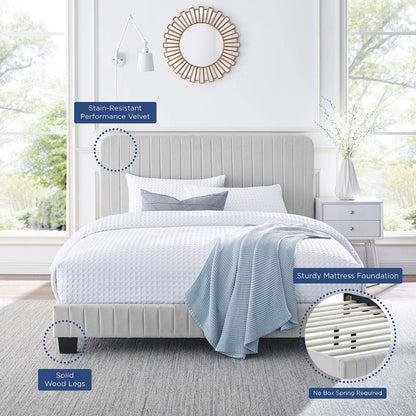 Celine Channel Tufted Performance Velvet Twin Platform Bed