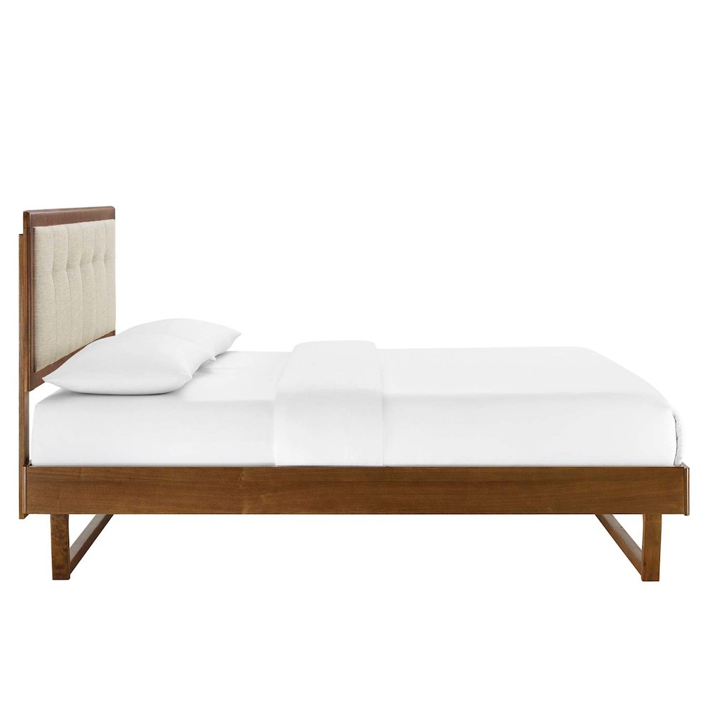 Willow Wood Queen Platform Bed With Angular Frame