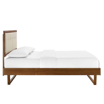 Willow Wood Queen Platform Bed With Angular Frame