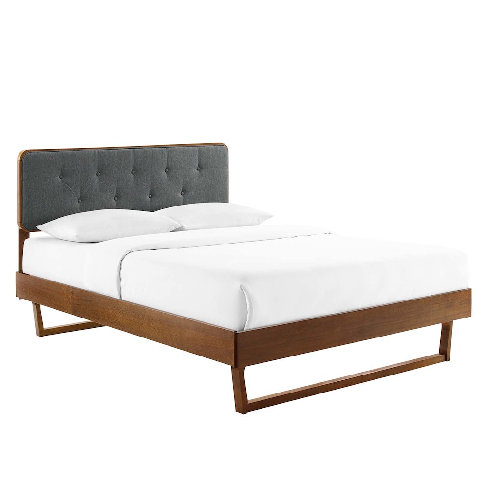 Bridgette Wood Queen Platform Bed With Angular Frame