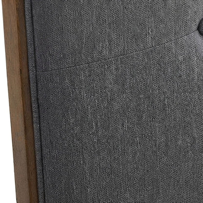 Wood Queen Platform Bed Frame with Headboard and Splayed Legs, Walnut Charcoal