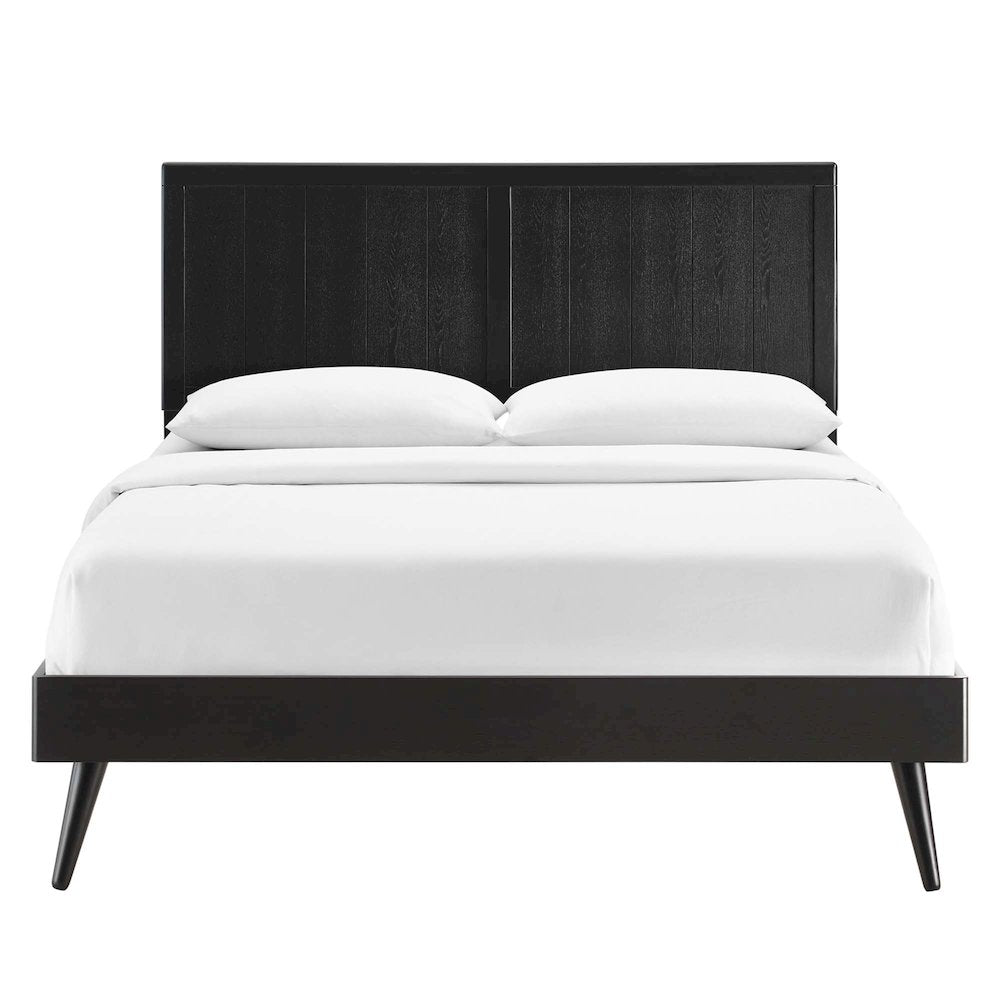 Alana Wood King Platform Bed With Splayed Legs