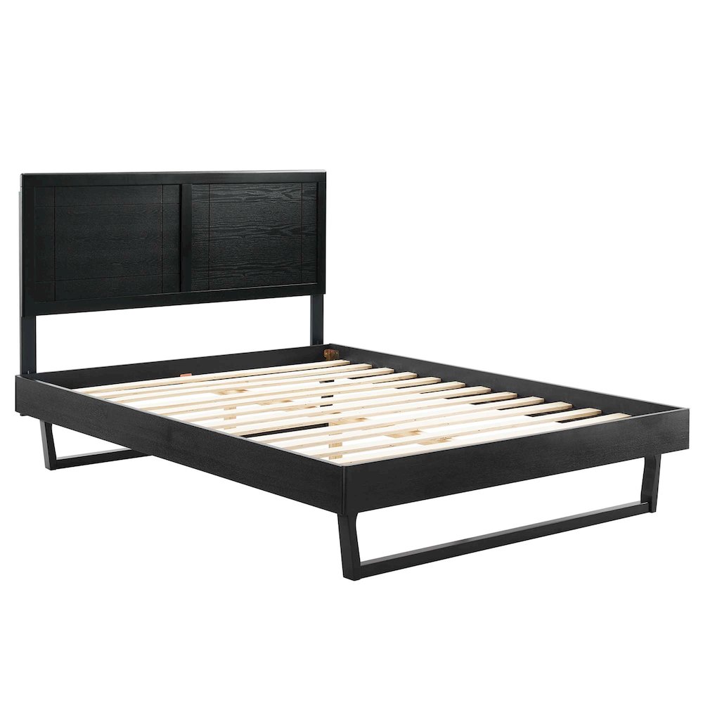 Marlee Wood Full Platform Bed With Angular Frame