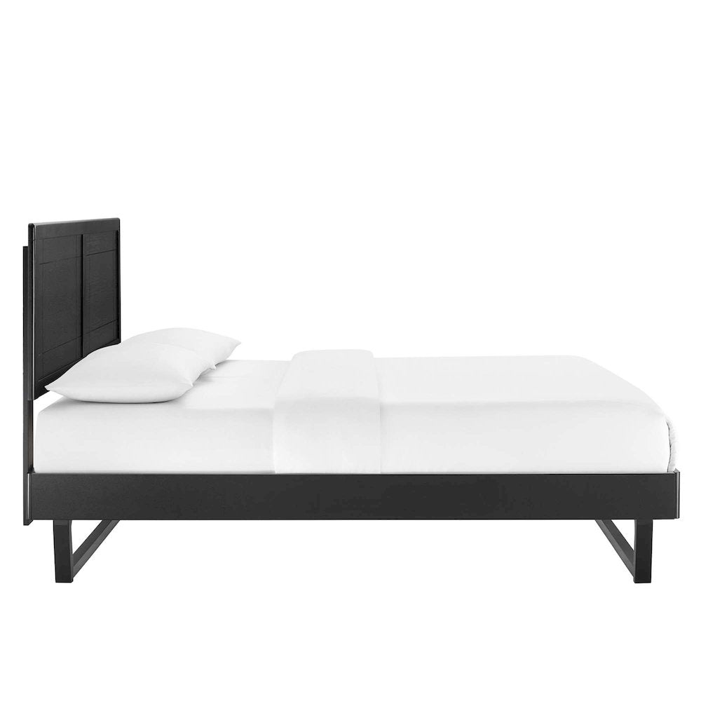 Marlee Wood Full Platform Bed With Angular Frame