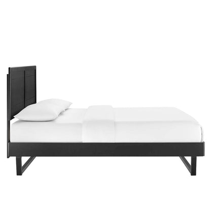 Marlee Wood Full Platform Bed With Angular Frame