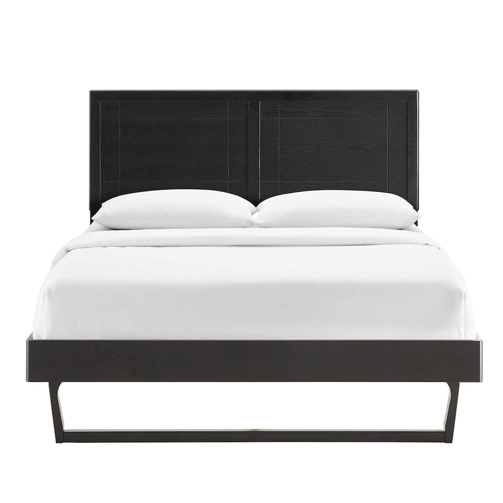 Marlee Wood Full Platform Bed With Angular Frame