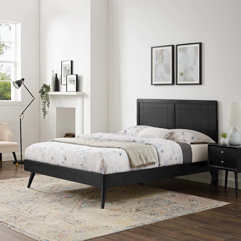 Marlee Wood Full Platform Bed With Splayed Legs