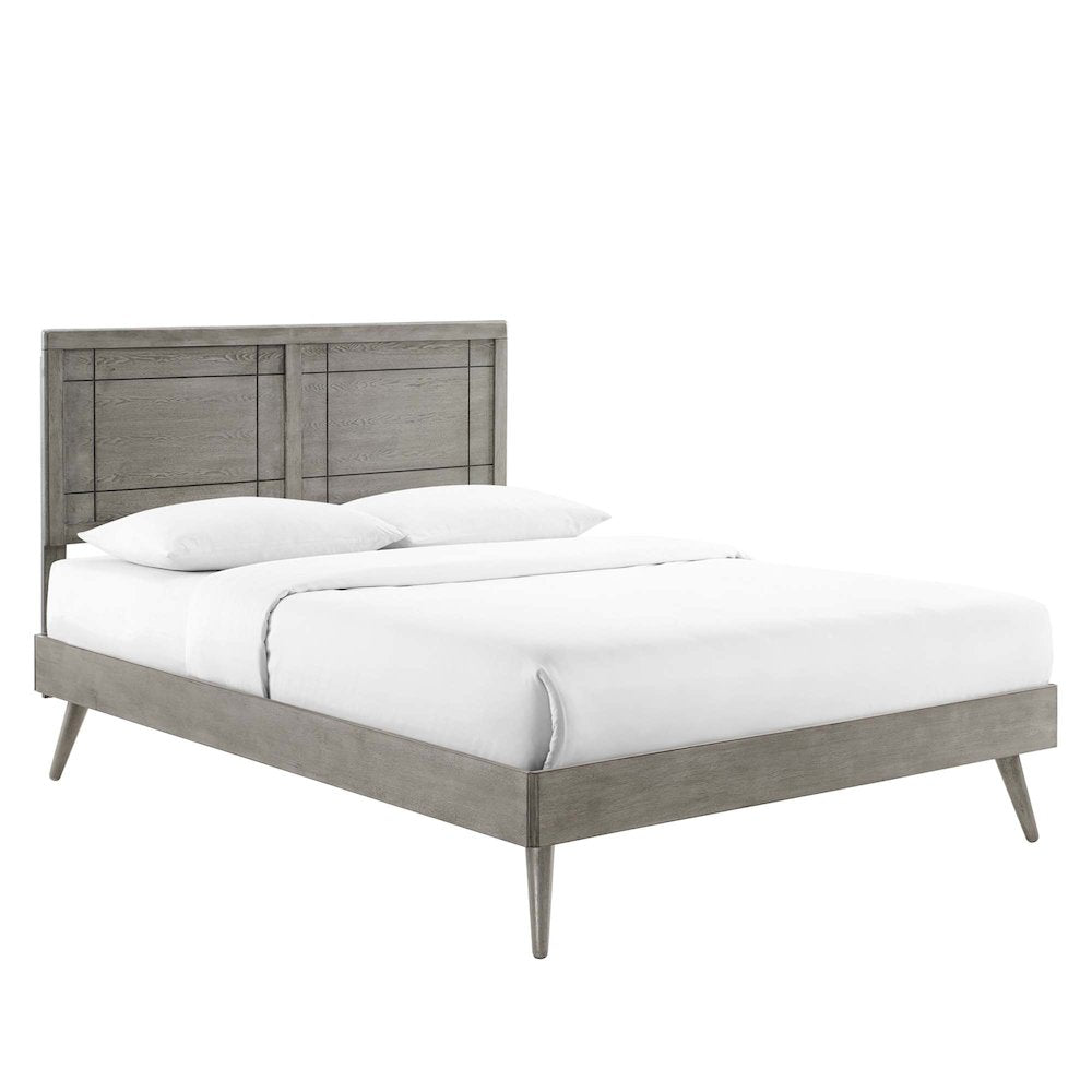 Marlee Wood King Platform Bed With Splayed Legs