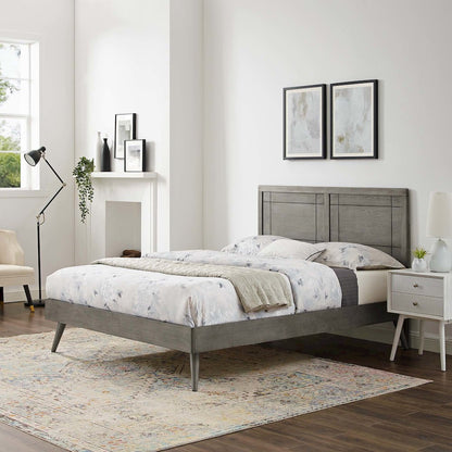 Marlee Wood King Platform Bed With Splayed Legs