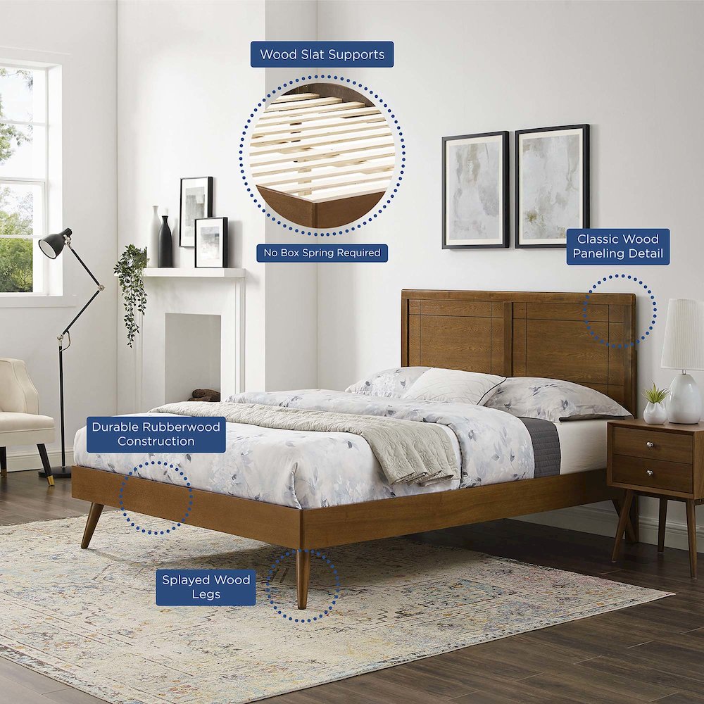 Marlee Wood Twin Platform Bed With Splayed Legs