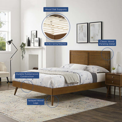 Marlee Wood Twin Platform Bed With Splayed Legs