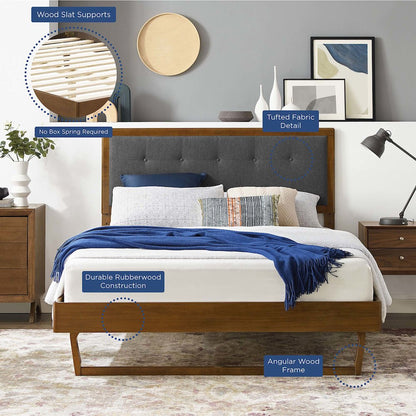 Willow Wood King Platform Bed With Angular Frame
