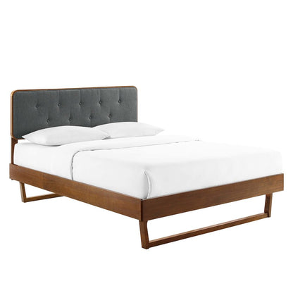 Bridgette Wood King Platform Bed With Angular Frame