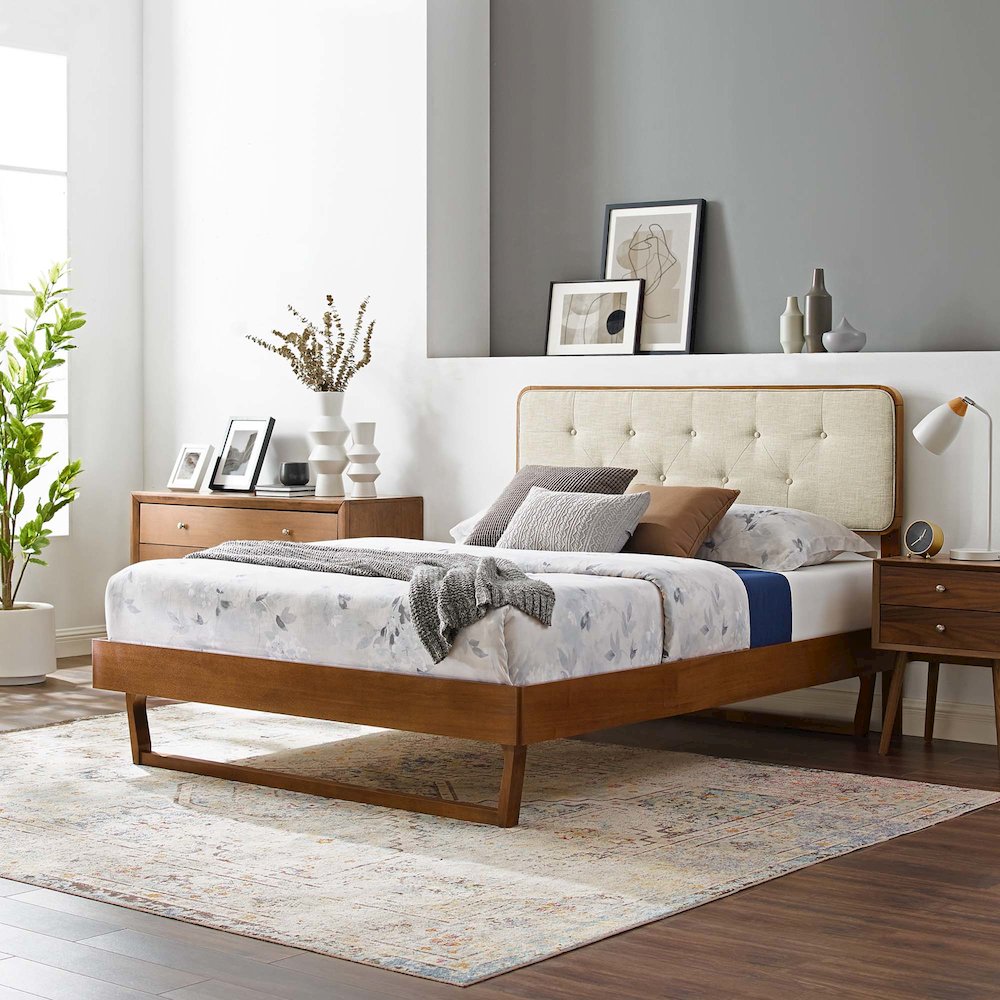 Bridgette Wood Twin Platform Bed With Angular Frame