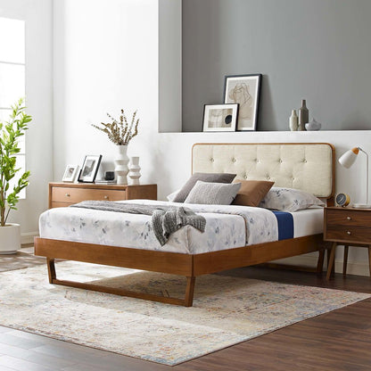 Bridgette Wood Twin Platform Bed With Angular Frame