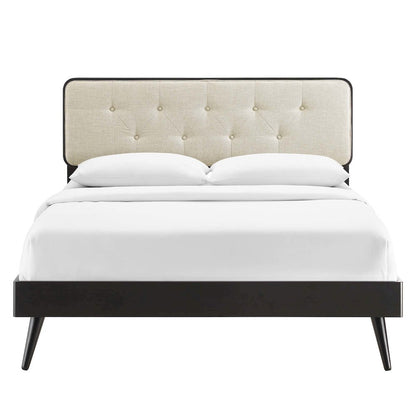 Bridgette Wood Full Platform Bed With Splayed Legs
