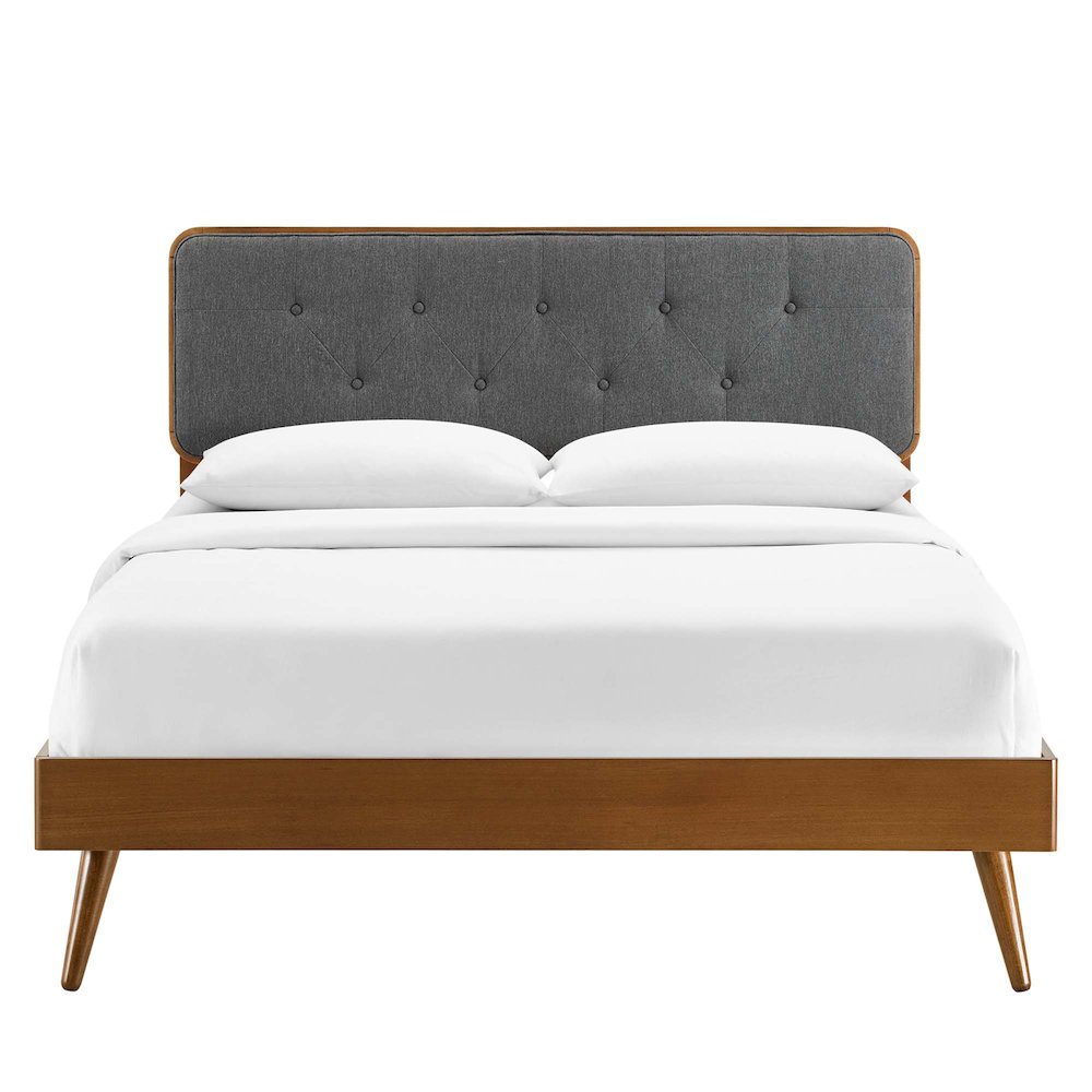 Bridgette Wood King Platform Bed With Splayed Legs