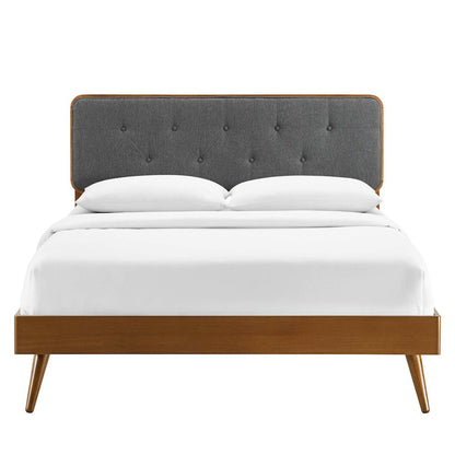Bridgette Wood King Platform Bed With Splayed Legs