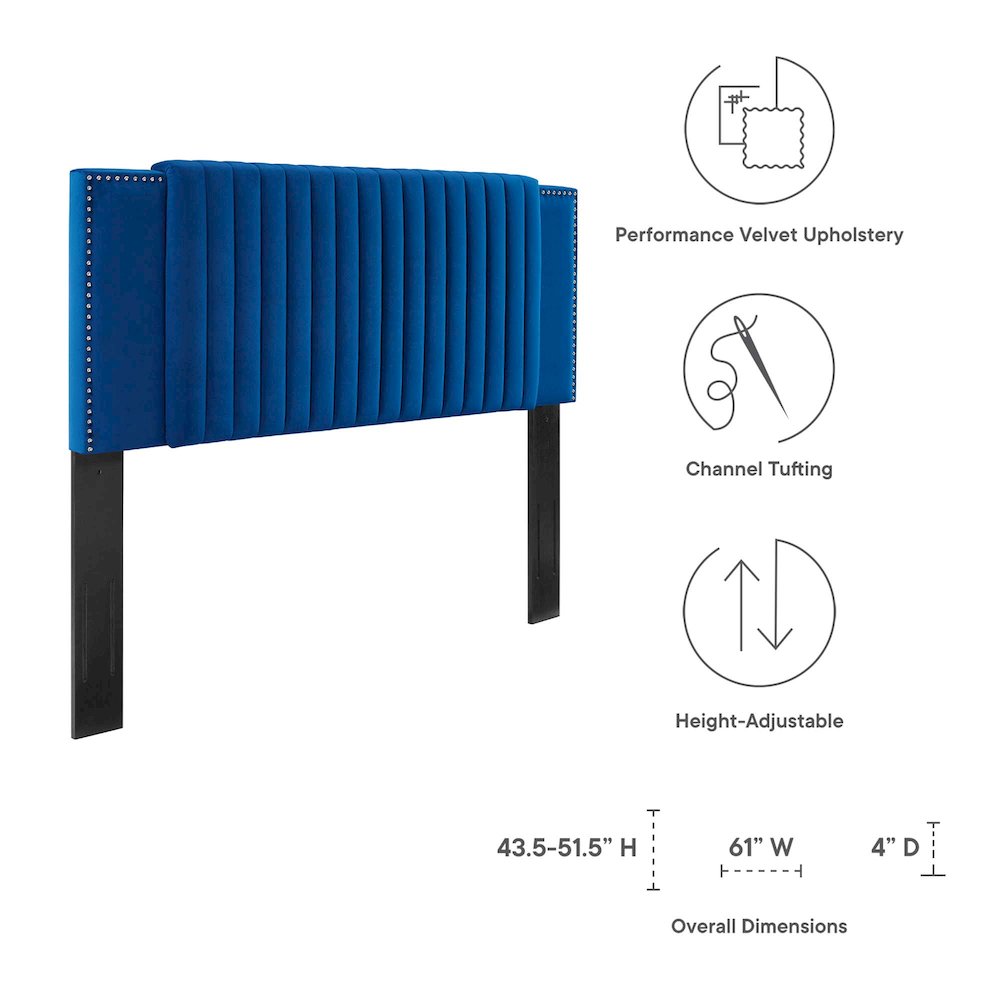 Felicity Channel Tufted Performance Velvet King/California King Headboard