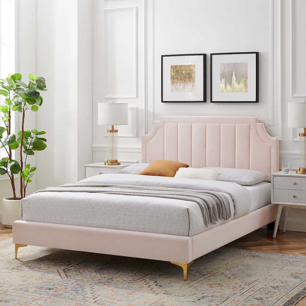 Sienna Performance Velvet Full Platform Bed