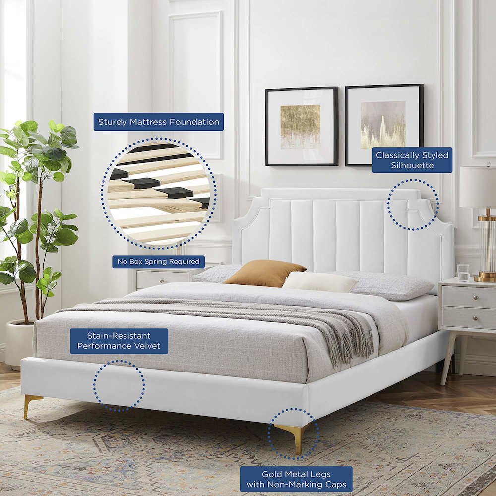 Sienna Performance Velvet King Platform Bed