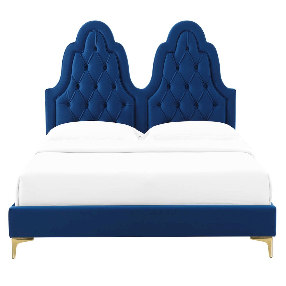 Alexandria Tufted Performance Velvet Twin Platform Bed