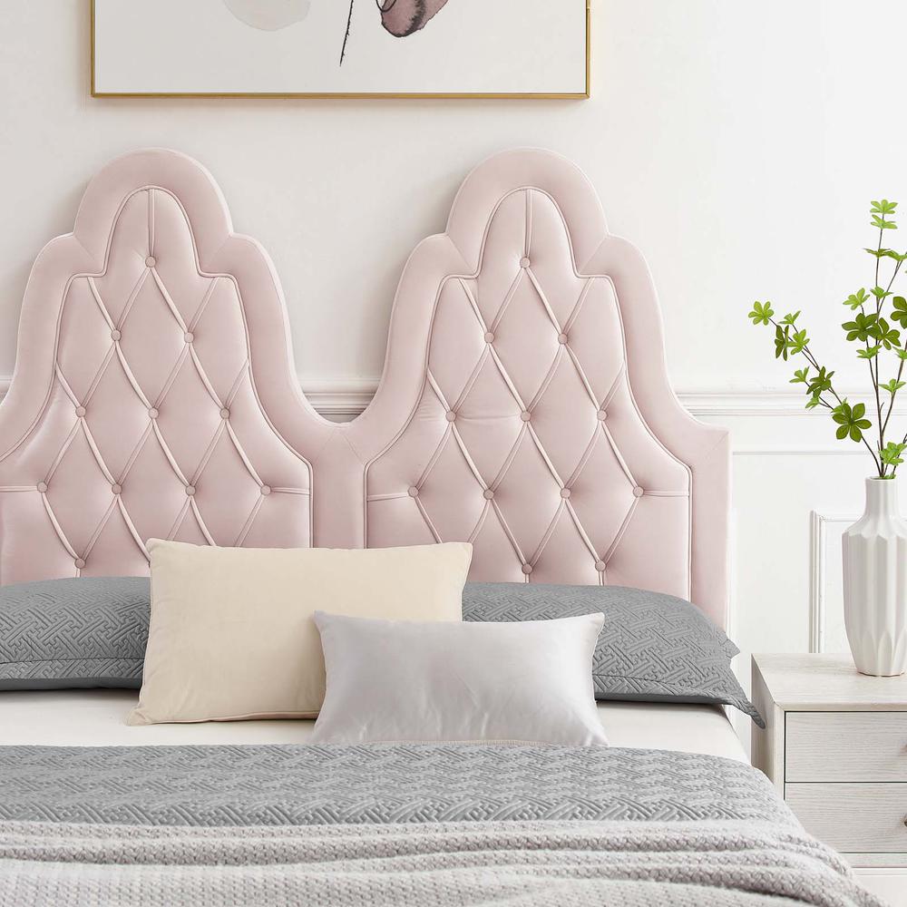 Alexandria Tufted Performance Velvet Twin Platform Bed - Pink MOD-6931-PNK