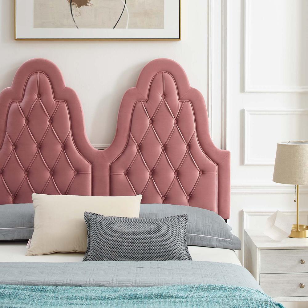 Alexandria Tufted Performance Velvet Twin Platform Bed - Dusty Rose MOD-6933-DUS