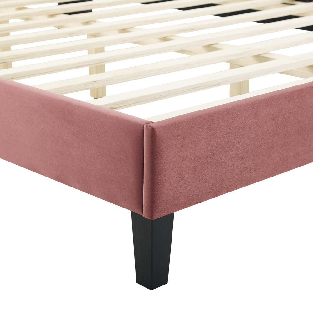 Alexandria Tufted Performance Velvet Twin Platform Bed - Dusty Rose MOD-6933-DUS