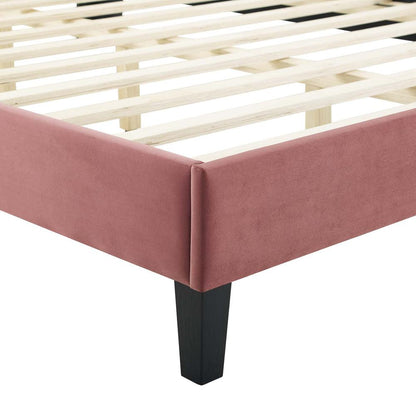 Alexandria Tufted Performance Velvet Twin Platform Bed - Dusty Rose MOD-6933-DUS