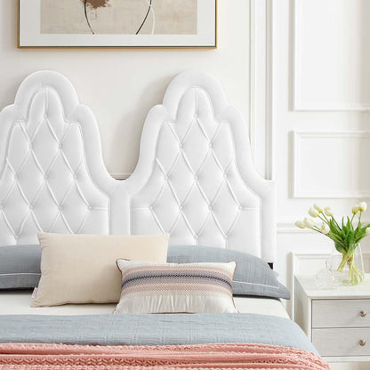 Alexandria Tufted Performance Velvet Twin Platform Bed - White MOD-6933-WHI