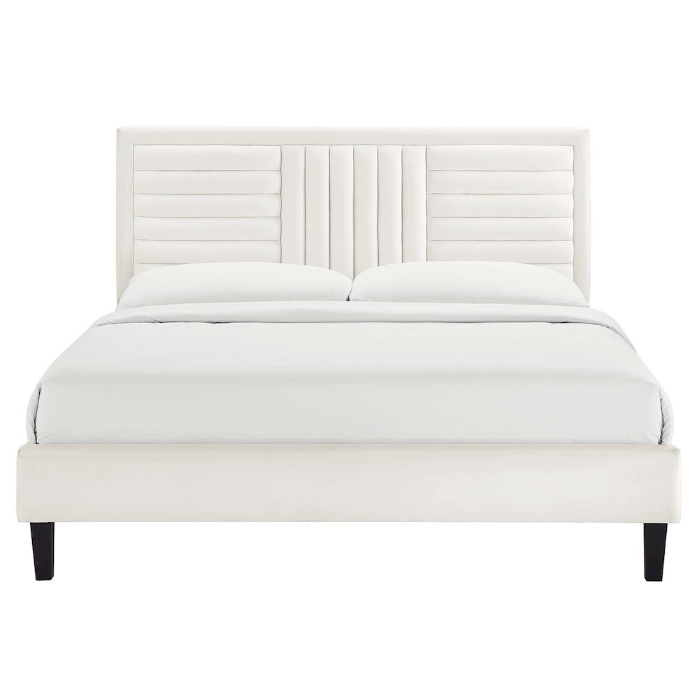 Sofia Channel Tufted Performance Velvet Queen Platform Bed
