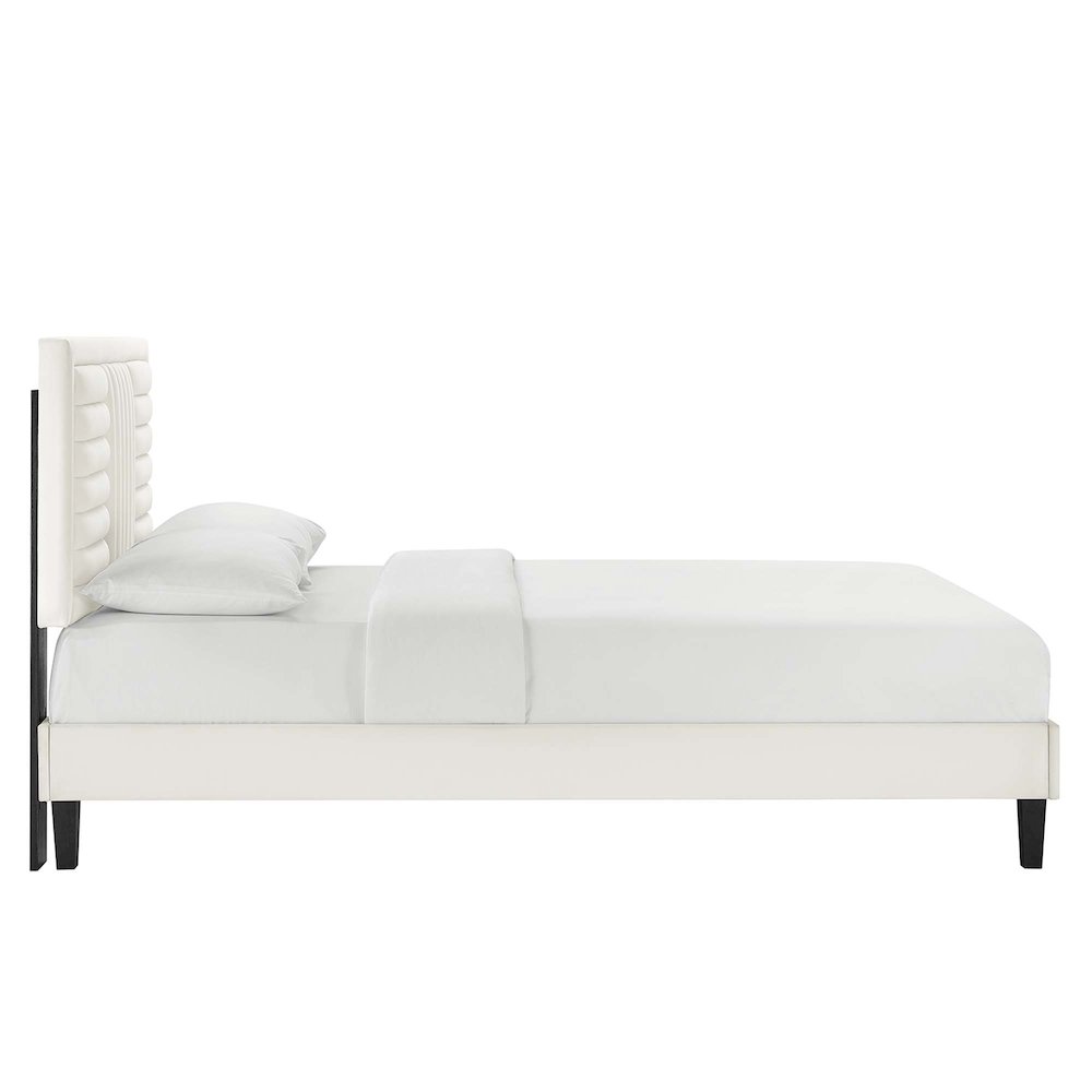 Sofia Channel Tufted Performance Velvet Queen Platform Bed