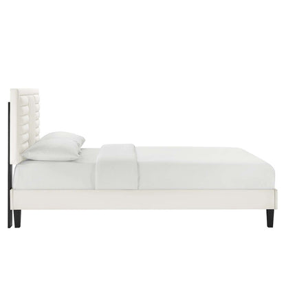 Sofia Channel Tufted Performance Velvet Queen Platform Bed