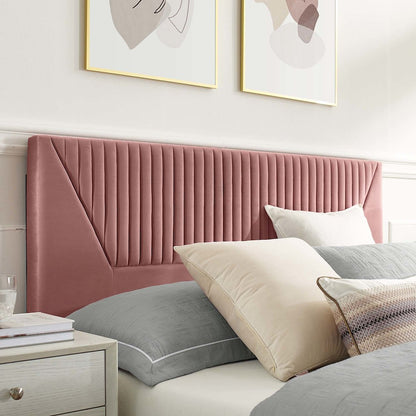 Yasmine Channel Tufted Performance Velvet King Platform Bed