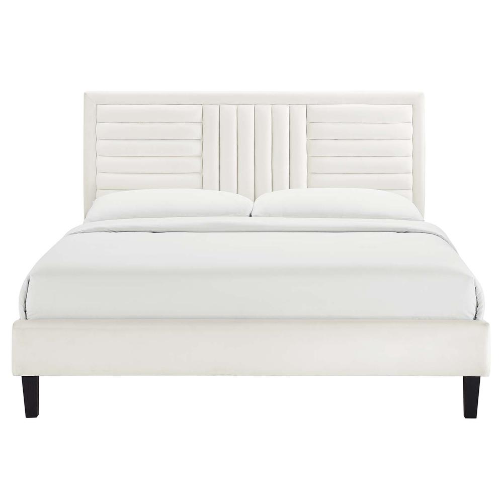 Sofia Channel Tufted Performance Velvet King Platform Bed
