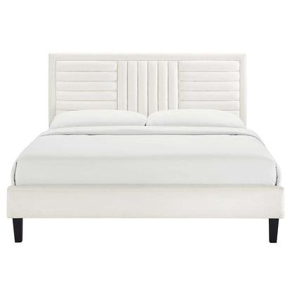 Sofia Channel Tufted Performance Velvet King Platform Bed