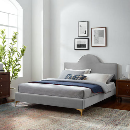 Sunny Performance Velvet Full Bed - Light Gray MOD-7028-LGR