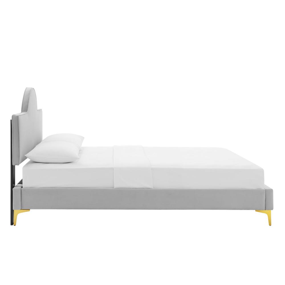 Sunny Performance Velvet Full Bed - Light Gray MOD-7028-LGR